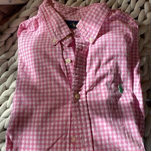 Men’s Polo by Ralph Lauren Button Down Pink and White